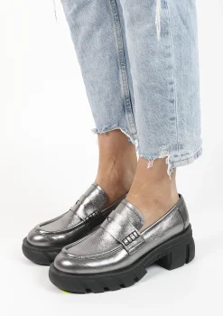 Zilveren Metallic Chunky Loafers^Sacha Hot