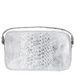 Zilveren Metallic Leren Crossbody Tas^Sacha Shop