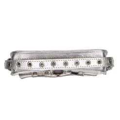 Zilveren Metallic Leren Crossbody Tas^Sacha Shop