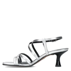 Zilveren Metallic Sandalen Met Trechterhak^Sacha Outlet