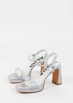 Zilveren Metallic Sandalen Met Hak^Sacha Flash Sale
