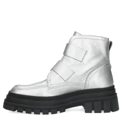 Zilverkleurige Biker Boots Met Gespen^Sacha Fashion