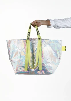 Zilverkleurige Reflecterende Shopper Tas^Sacha Fashion