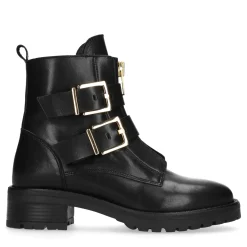 Zwarte Biker Boots Met Goudkleurige Gespen^Sacha Best Sale