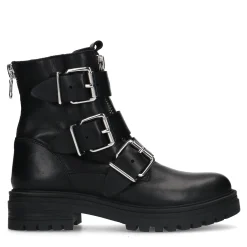 Zwarte Biker Boots Met Zilverkleurige Gespen^Sacha Outlet