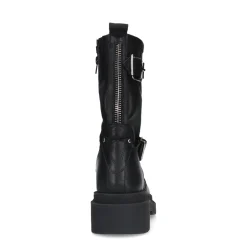 Zwarte Biker Boots Met Zilverkleurige Gespen^Sacha Hot