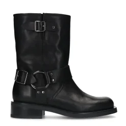 Zwarte Buckle Biker Enkelboots^Sacha Best Sale