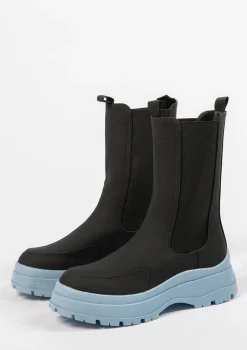 Zwarte Chelsea Boots Met Blauwe Zool^Sacha Cheap