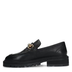 Zwarte Chunky Loafers Met Goudkleurige Chain^Sacha Best