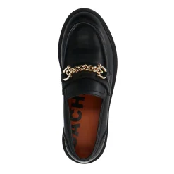 Zwarte Chunky Loafers Met Goudkleurige Chain^Sacha Best