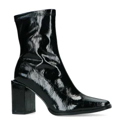 Zwarte Enkellaarsjes Met Lak Look^Sacha Cheap