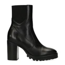 Zwarte Enkellaarsjes Met Hak^Sacha Fashion