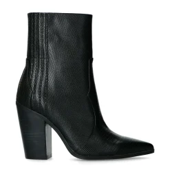 Zwarte Enkellaarsjes Met Snakeskin^Sacha Cheap