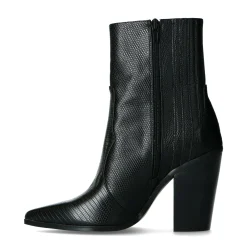 Zwarte Enkellaarsjes Met Snakeskin^Sacha Cheap