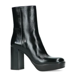 Zwarte Enkellaarsjes Met Hak^Sacha Outlet