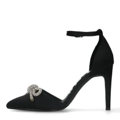 Zwarte Gesloten Pumps Met Zilverkleurige Strass Strik^Sacha Cheap