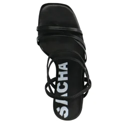 Zwarte Hak Sandalen Met Bandjes^Sacha Cheap