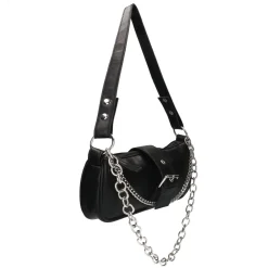 Zwarte Handtas Met Zilverkleurige Details^Sacha Cheap