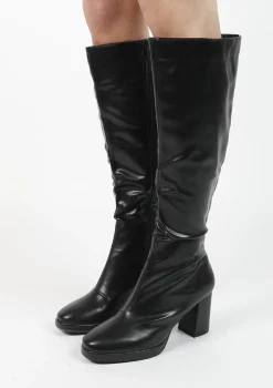 Zwarte Hoge Laarzen Met Blokhak^Sacha Cheap