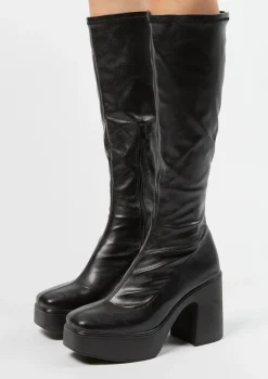 Zwarte Hoge Laarzen Met Blokhak^Sacha Cheap