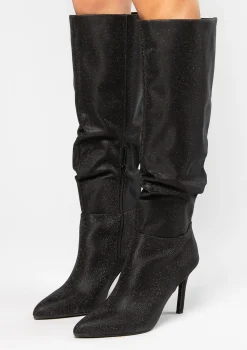 Zwarte Hoge Laarzen Met Glitters^Sacha Best