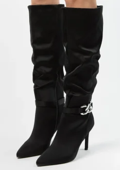 Zwarte Hoge Laarzen Met Naaldhak^Sacha Sale