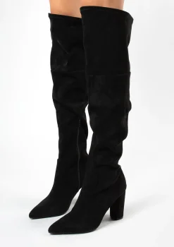 Zwarte Hoge Laarzen Met Ronde Neus^Sacha New