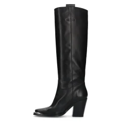 Zwarte Hoge Leren Cowboylaarzen^Sacha Shop