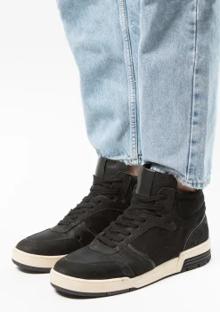 Zwarte Hoge Leren Sneakers^Sacha Sale