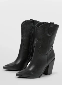 Zwarte Lage Cowboylaarzen^Sacha Hot