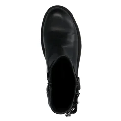 Zwarte Leren Biker Boots Met Zilverkleurige Buckle^Sacha Cheap