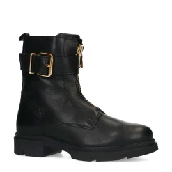Zwarte Leren Biker Boots Met Gesp^Sacha Discount