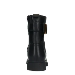 Zwarte Leren Biker Boots Met Gesp^Sacha Discount