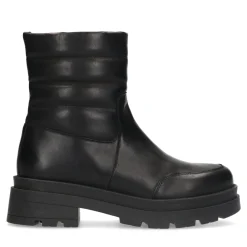 Zwarte Leren Boots Met Puffer Details^Sacha Hot