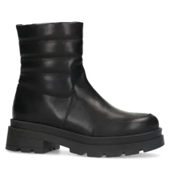 Zwarte Leren Boots Met Puffer Details^Sacha Hot