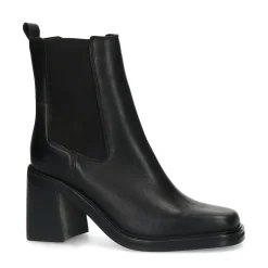 Zwarte Leren Chelsea Boots Met Blokhak^Sacha Flash Sale