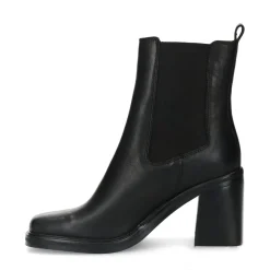 Zwarte Leren Chelsea Boots Met Blokhak^Sacha Flash Sale