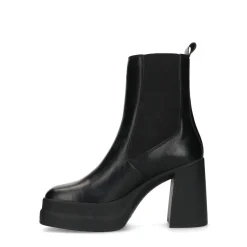 Zwarte Leren Chelsea Boots Met Plateau Hak^Sacha Hot
