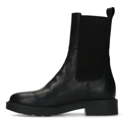 Zwarte Leren Chelsea Enkellaarsjes^Sacha Sale