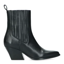 Zwarte Leren Cowboylaarsjes^Sacha Store