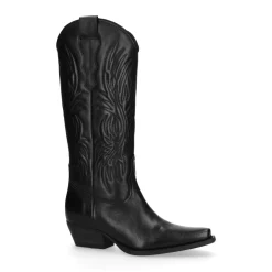 Zwarte Leren Cowboylaarzen^Sacha Clearance