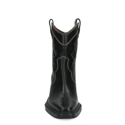 Zwarte Leren Cowboylaarzen Met Off White Sierstiksels^Sacha Cheap