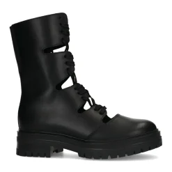 Zwarte Leren Cut Out Boots^Sacha Store