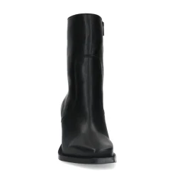 Zwarte Leren Enkellaarsjes Met Hak^Sacha Online