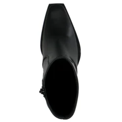 Zwarte Leren Enkellaarsjes Met Hak^Sacha Online