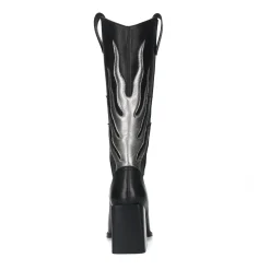 Zwarte Leren Flame Cowboylaarzen^Sacha Store