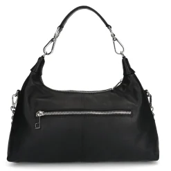 Zwarte Leren Handtas Met Zilverkleurige Chain^Sacha Discount