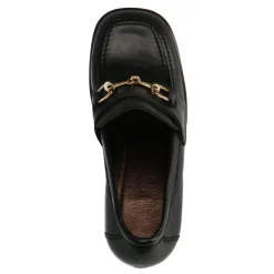Zwarte Leren Loafers Met Hak^Sacha Sale