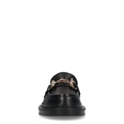Zwarte Leren Loafers Met Chain^Sacha Best