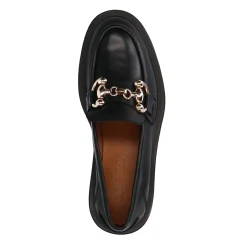 Zwarte Leren Loafers Met Chain^Sacha Best